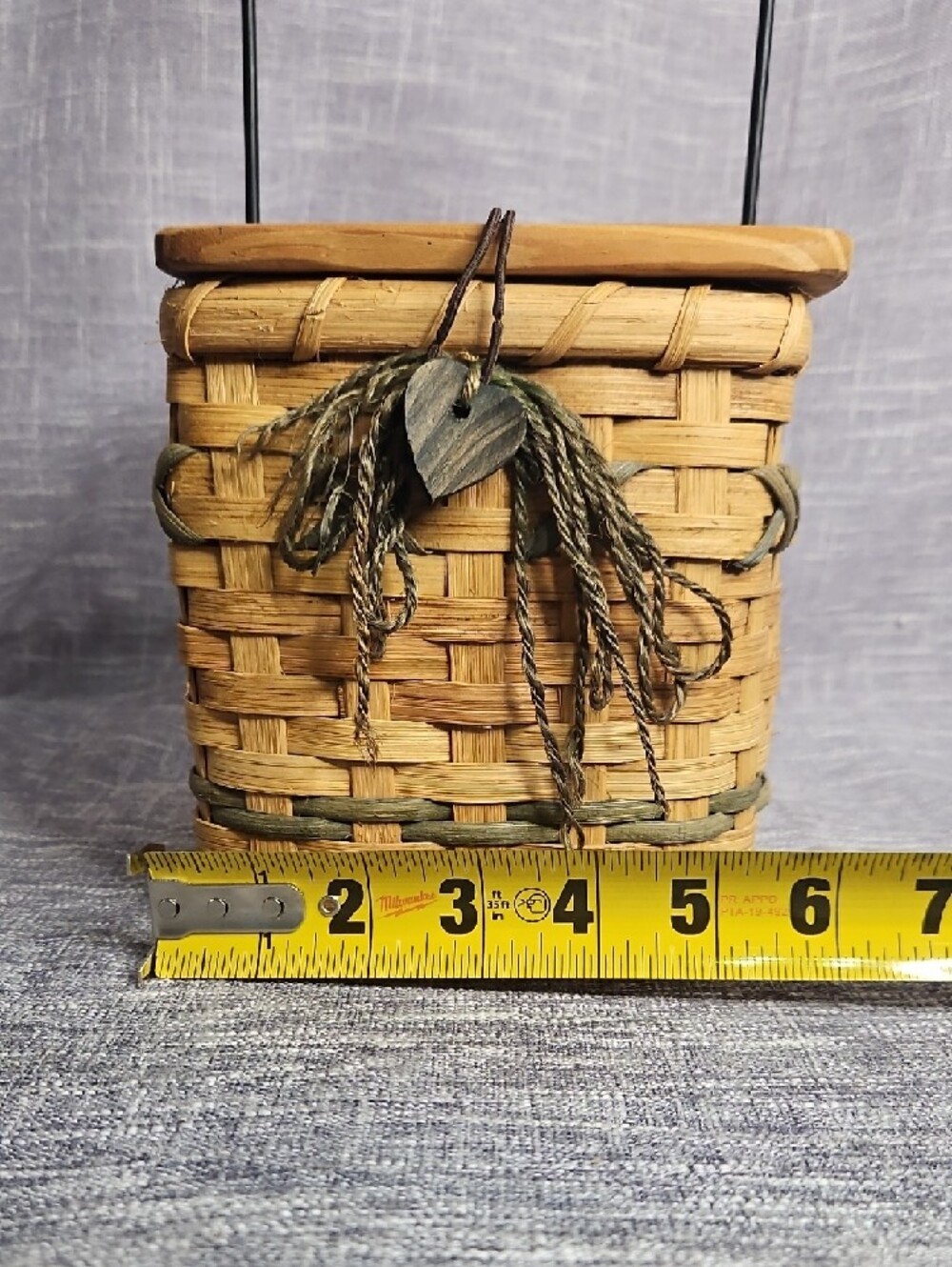 Woven Natural Rattan Tissue Box Holder with Handle - Picture 10 of 10